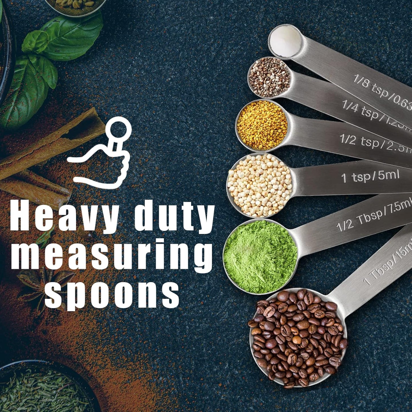 6pcs Multi-Purpose Measuring Spoons Stainless Steel
