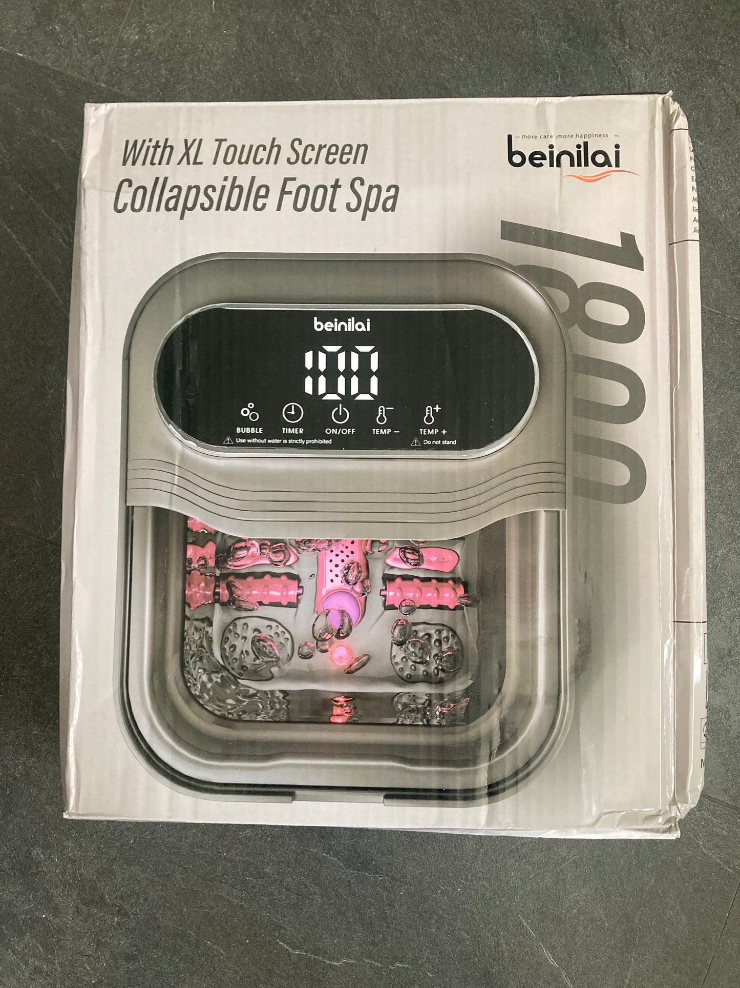Luxurious Collapsible Electric Foot Spa Massager With XL Touch Screen Display
