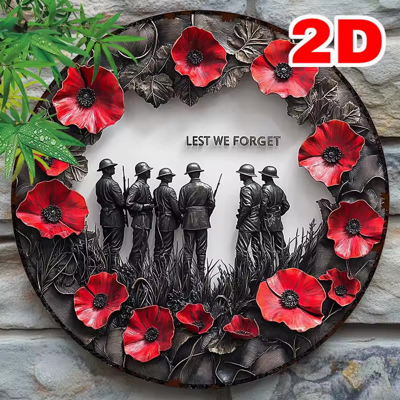 LEST WE FORGET Metal Wall Plaque