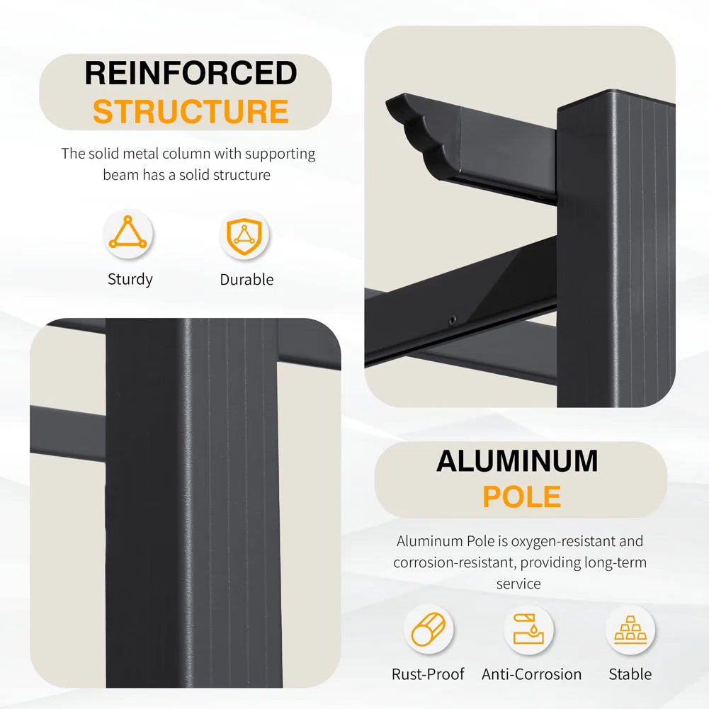 Metal Frame Outdoor Gazebo with Canopy and Lights – 3x3m Waterproof Patio Shelter for Garden, Deck & Backyard