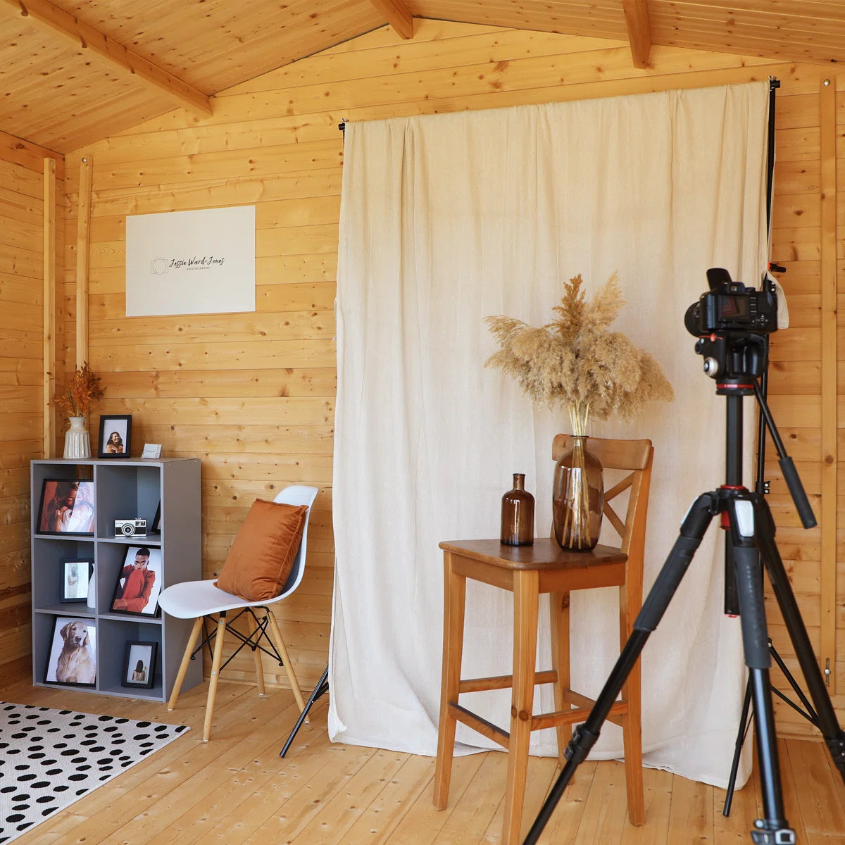 11ft x 12ft All Seasons Apex Log Cabin with Veranda & double doors (19mm)