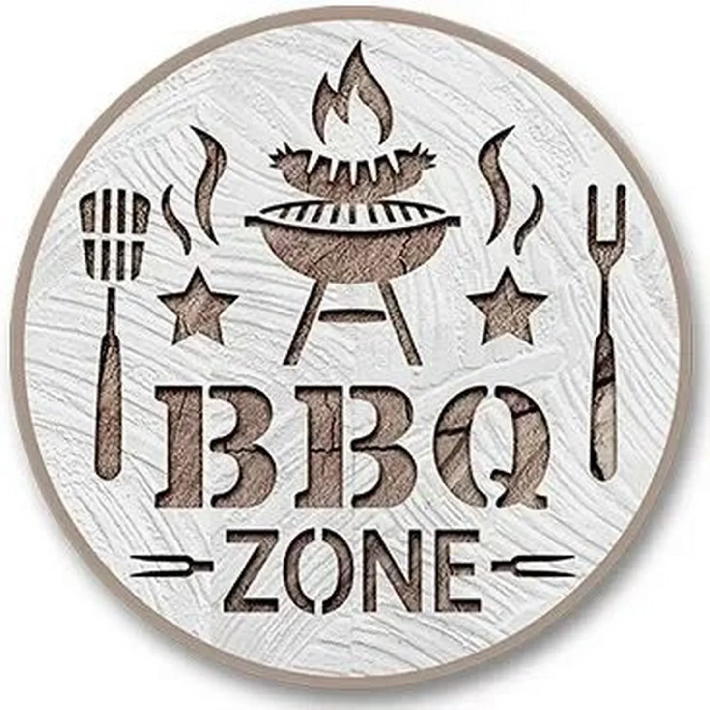 Retro Tin And Aluminium BBQ Signs. Novelty, Round, Vintage Style Signs For Garden, Shed, Man Cave, Restaurants And Cafes