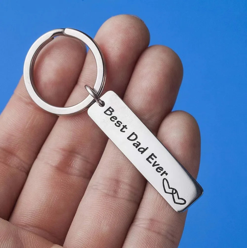 BEST DAD EVER Engraved Keyring