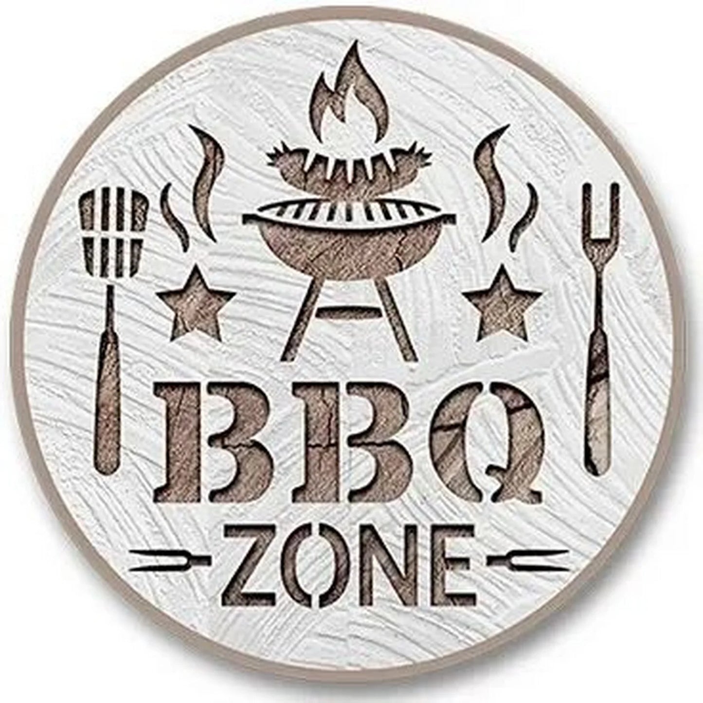 Retro Tin And Aluminium BBQ Signs. Novelty, Round, Vintage Style Signs For Garden, Shed, Man Cave, Restaurants And Cafes