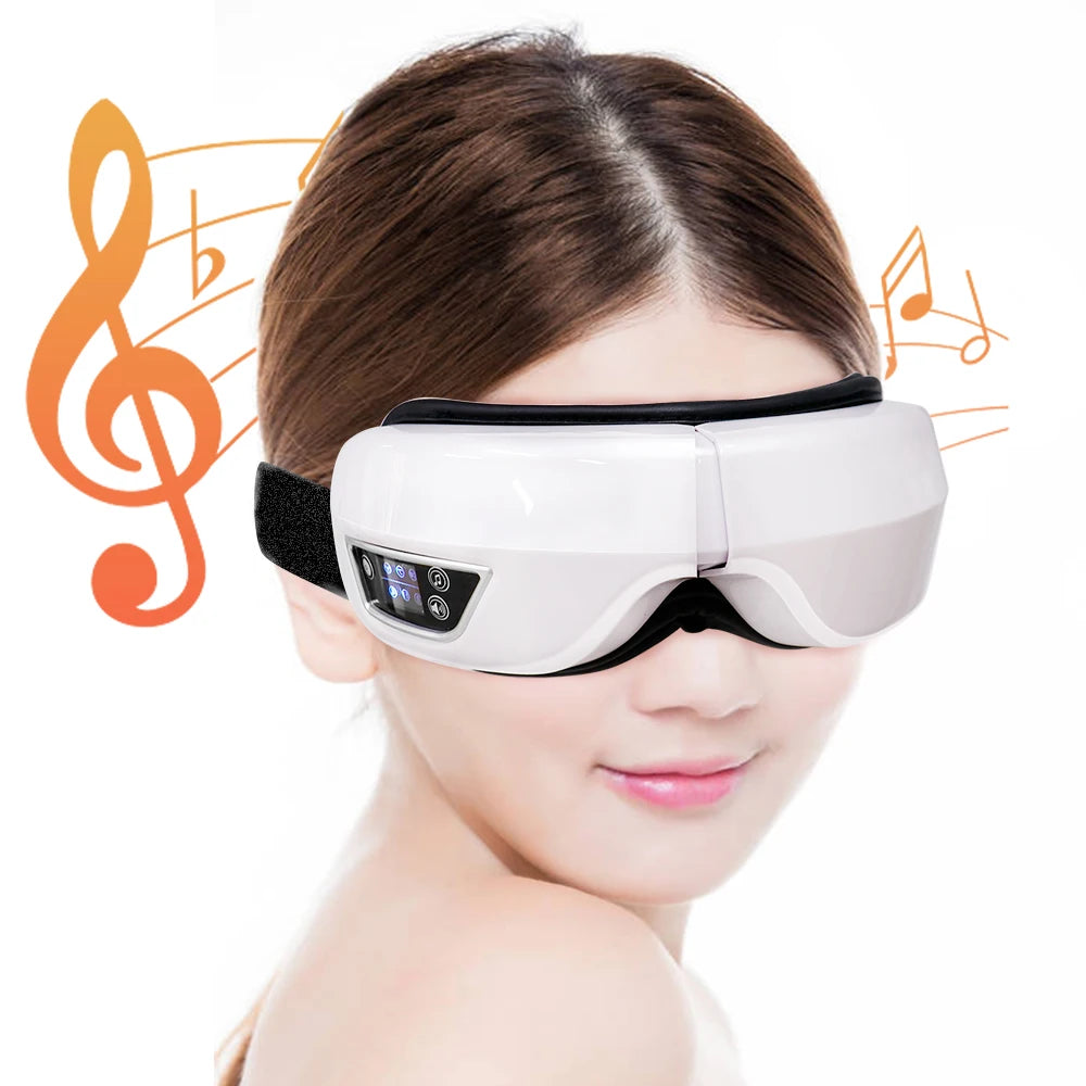 6D Wireless Eye Massager, Multi-Function, Heat And Vibration With Bluetooth Music Feature