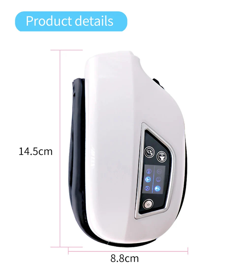 6D Wireless Eye Massager, Multi-Function, Heat And Vibration With Bluetooth Music Feature