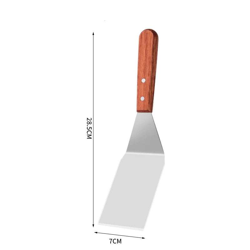 Wooden Handle, Stainless Steel Spatulas