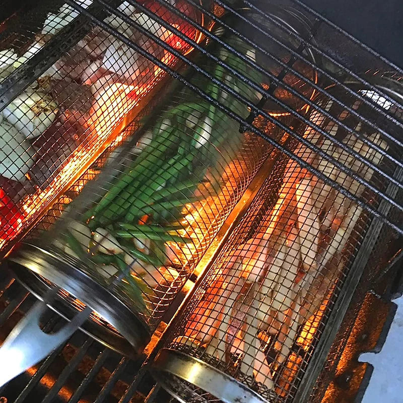 BBQ Rolling Grill Basket