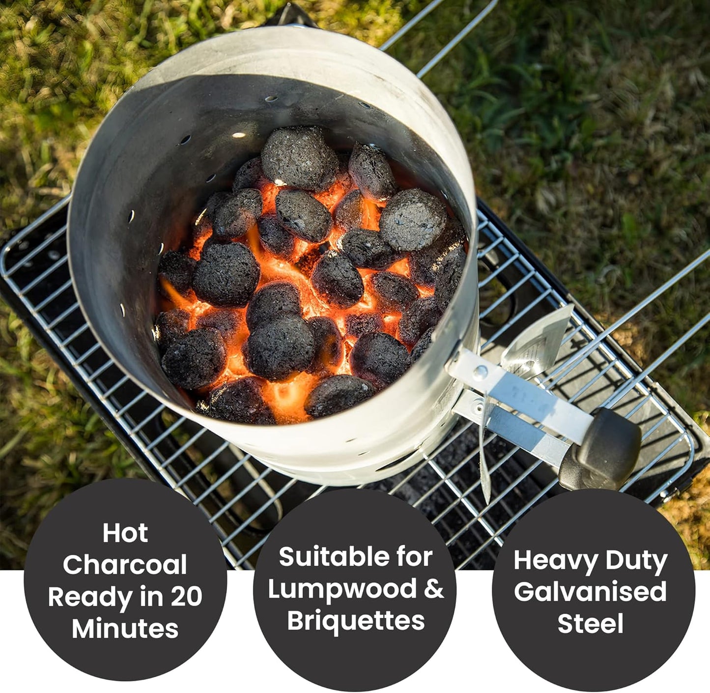 Quick Start Stainless Steel Charcoal Chimney Starter