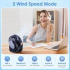 5 Speed Wireless Desk Fan USB Rechargeable Stylish Powerful Ultra Quiet Fan