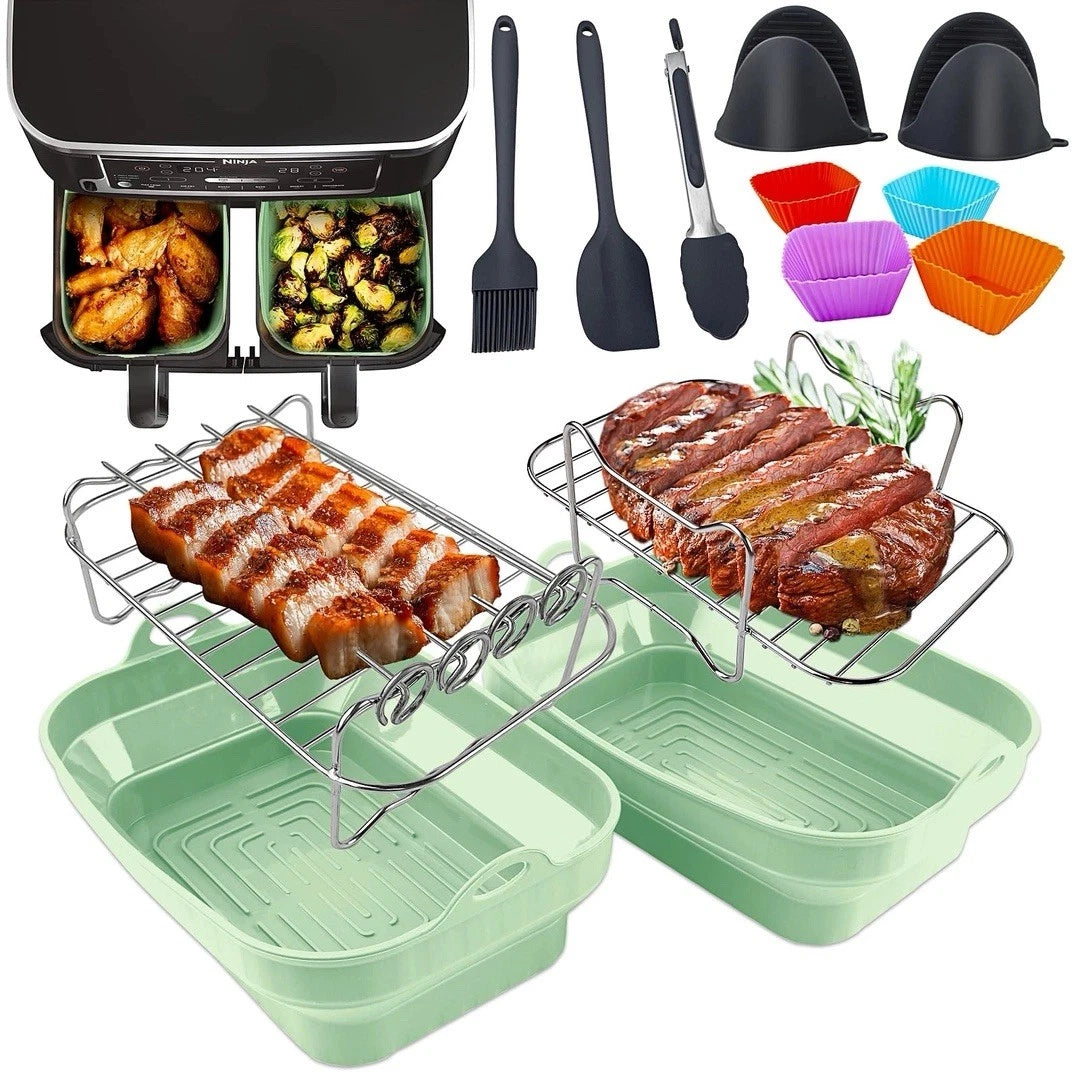 Silicone Air Fryer Liners, Racks and Accessories For Ninja Dual 13 Pcs
