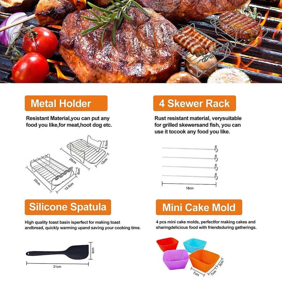 Silicone Air Fryer Liners, Racks and Accessories For Ninja Dual 13 Pcs