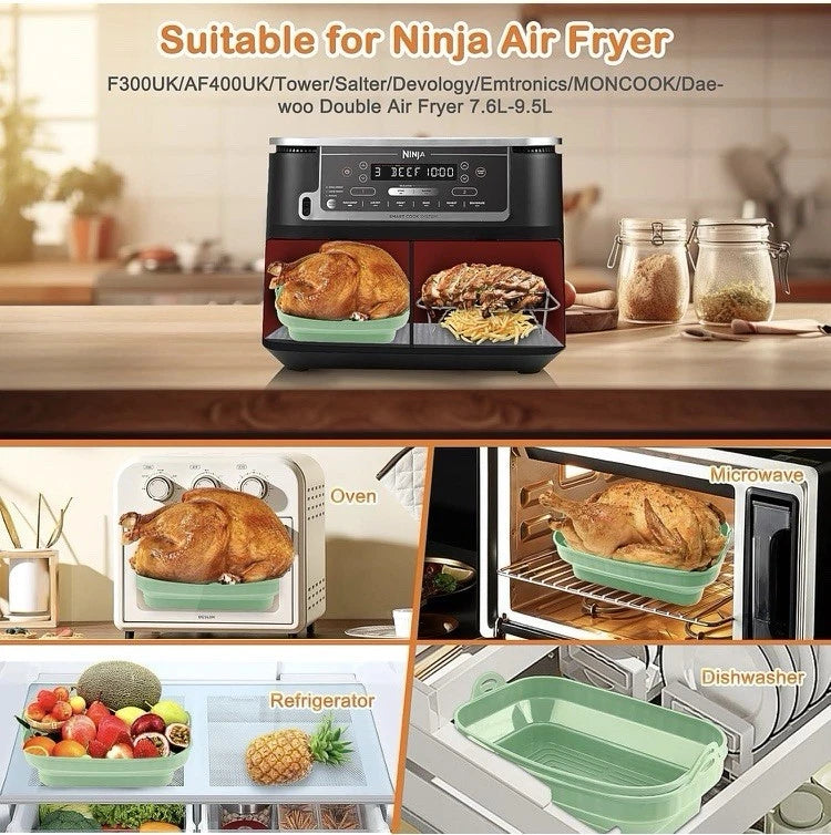 Silicone Air Fryer Liners, Racks and Accessories For Ninja Dual 13 Pcs