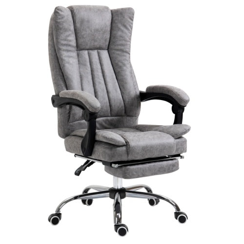 Vinsetto Home Office Chair Microfibre With Reclining Function, Foot & Armrests