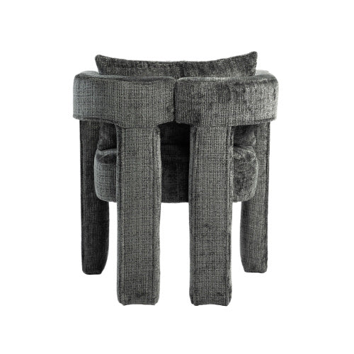 Set Of 2 Modern Chenille Lounge Chair With A Unique Hollow Armrest - Grey