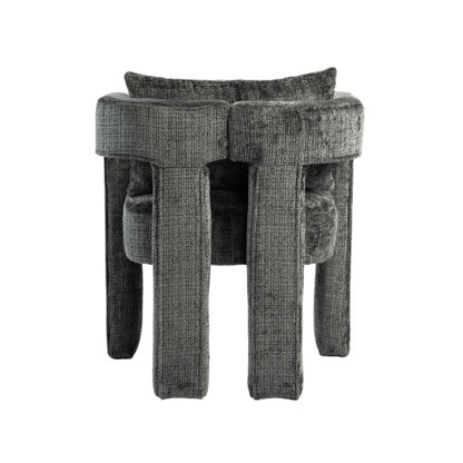 Set Of 2 Modern Chenille Lounge Chair With A Unique Hollow Armrest - Grey