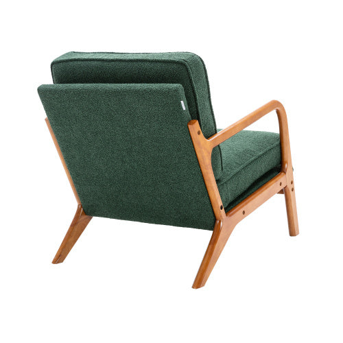 Mid-Century Modern Armchair. Stylish, Solid Accent Chair With Soft Upholstered Padding