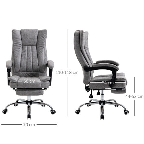Vinsetto Home Office Chair Microfibre With Reclining Function, Foot & Armrests