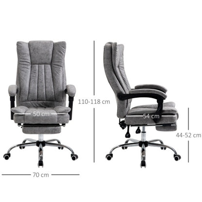 Vinsetto Home Office Chair Microfibre With Reclining Function, Foot & Armrests