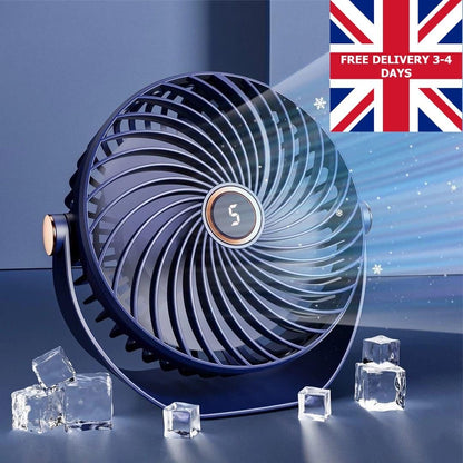 5 Speed Wireless Desk Fan USB Rechargeable Stylish Powerful Ultra Quiet Fan