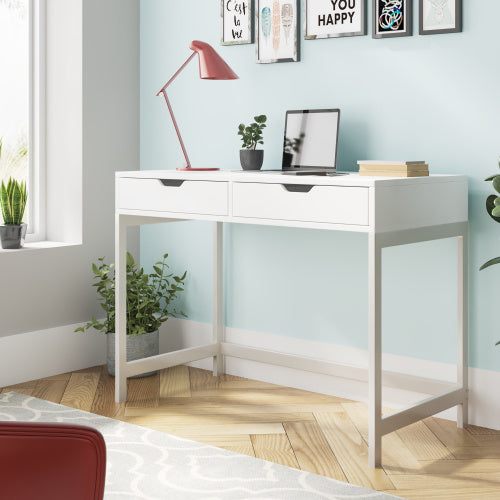 Computer Desk/Dressing Table With 2 Drawers Home Office Table For Study