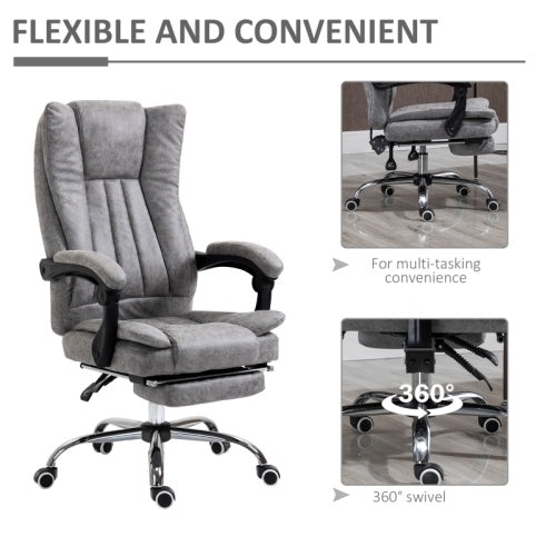 Vinsetto Home Office Chair Microfibre With Reclining Function, Foot & Armrests