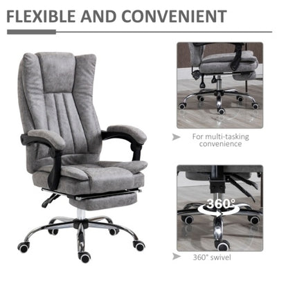 Vinsetto Home Office Chair Microfibre With Reclining Function, Foot & Armrests
