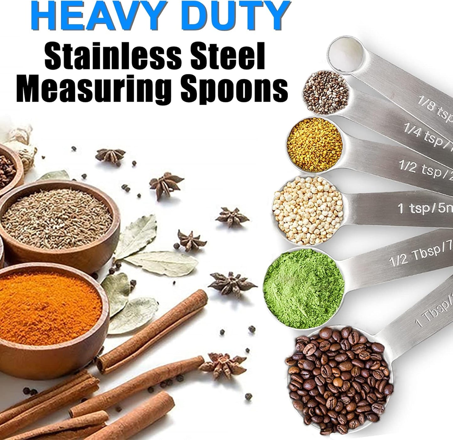 6pcs Multi-Purpose Measuring Spoons Stainless Steel