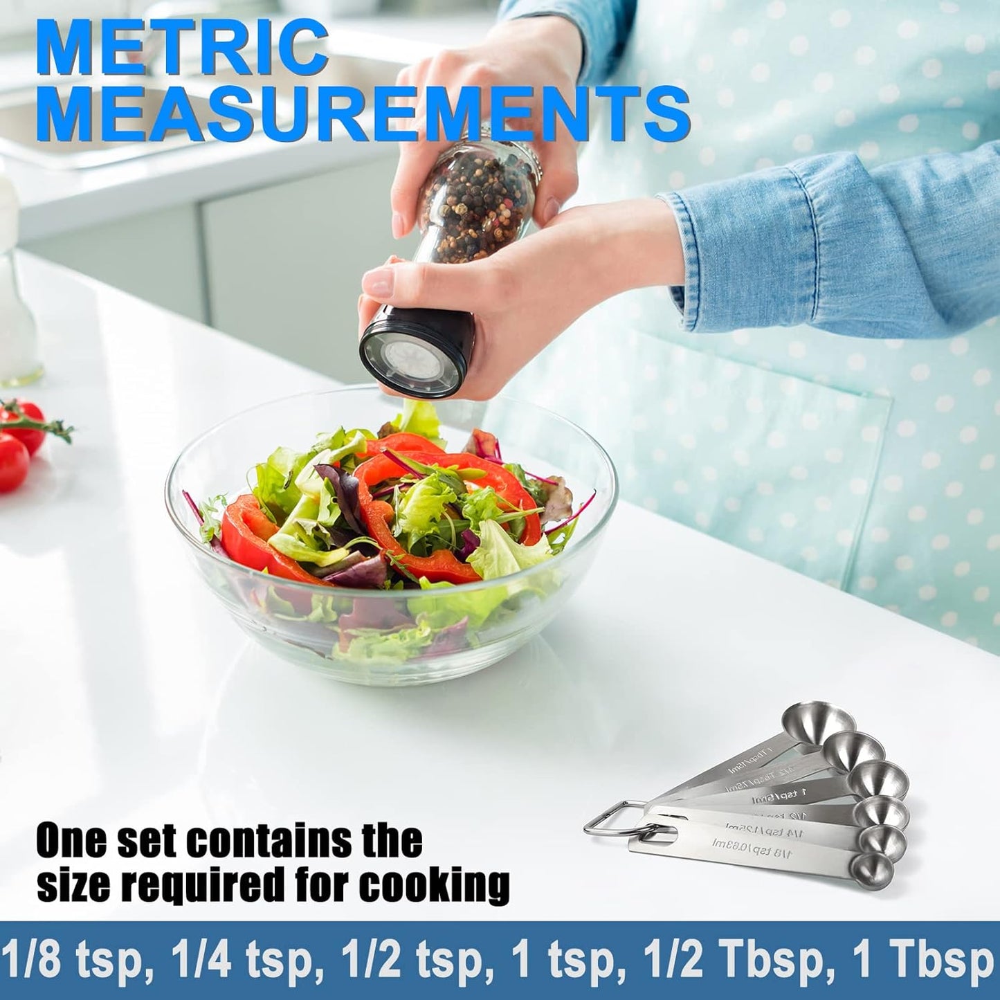 6pcs Multi-Purpose Measuring Spoons Stainless Steel