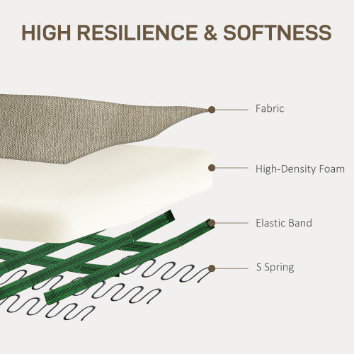 HOMCOM Upholstered Accent Chair With Rolled Arms And Solid Wood Legs - Beige