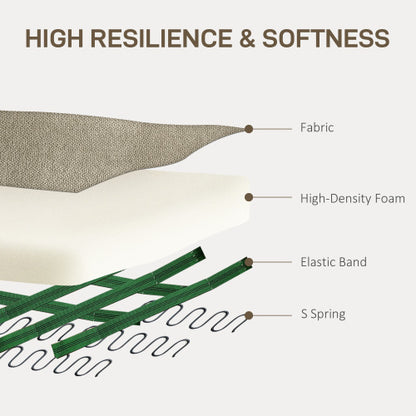 HOMCOM Upholstered Accent Chair With Rolled Arms And Solid Wood Legs - Beige