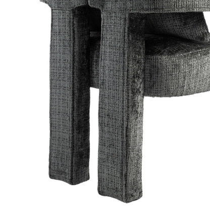 Set Of 2 Modern Chenille Lounge Chair With A Unique Hollow Armrest - Grey