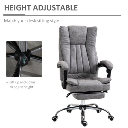 Vinsetto Home Office Chair Microfibre With Reclining Function, Foot & Armrests