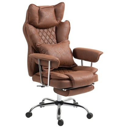 Leathaire Reclining Office Chair With Lumbar Support Pillow