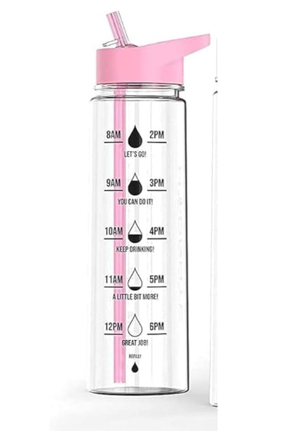 Hydrate Motivational 900ml Water Bottle with Straw