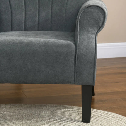Upholstered Armchair, Solid Accent Chair With Rolled Arms