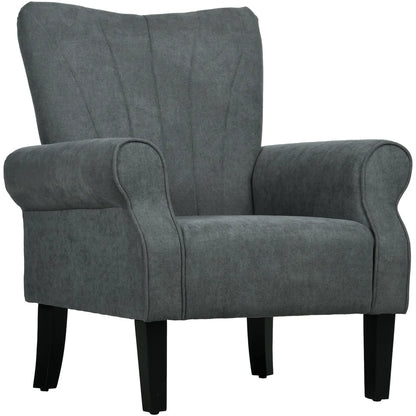 Upholstered Armchair, Solid Accent Chair With Rolled Arms