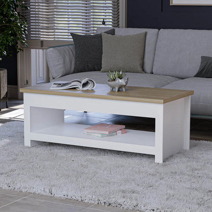 Sled Coffee Table With Storage. Two-Tone Living Room Table