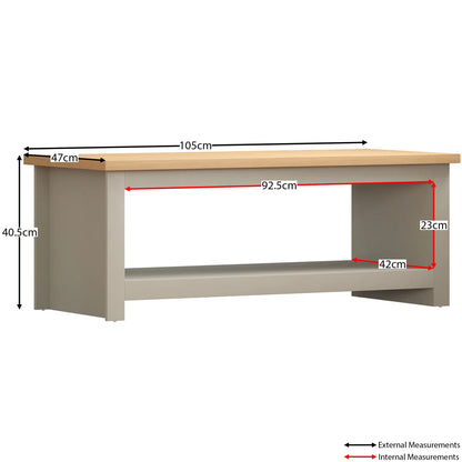 Sled Coffee Table With Storage. Two-Tone Living Room Table