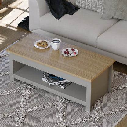 Sled Coffee Table With Storage. Two-Tone Living Room Table