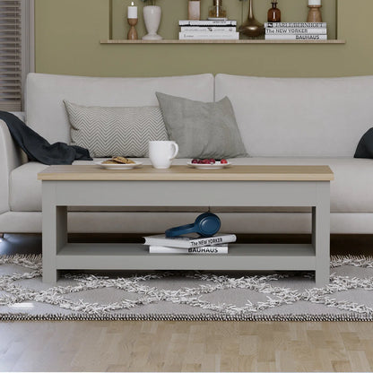 Sled Coffee Table With Storage. Two-Tone Living Room Table