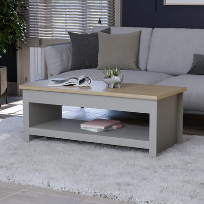Sled Coffee Table With Storage. Two-Tone Living Room Table