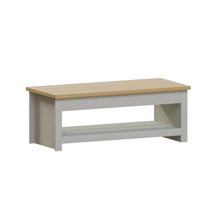 Sled Coffee Table With Storage. Two-Tone Living Room Table