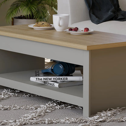 Sled Coffee Table With Storage. Two-Tone Living Room Table