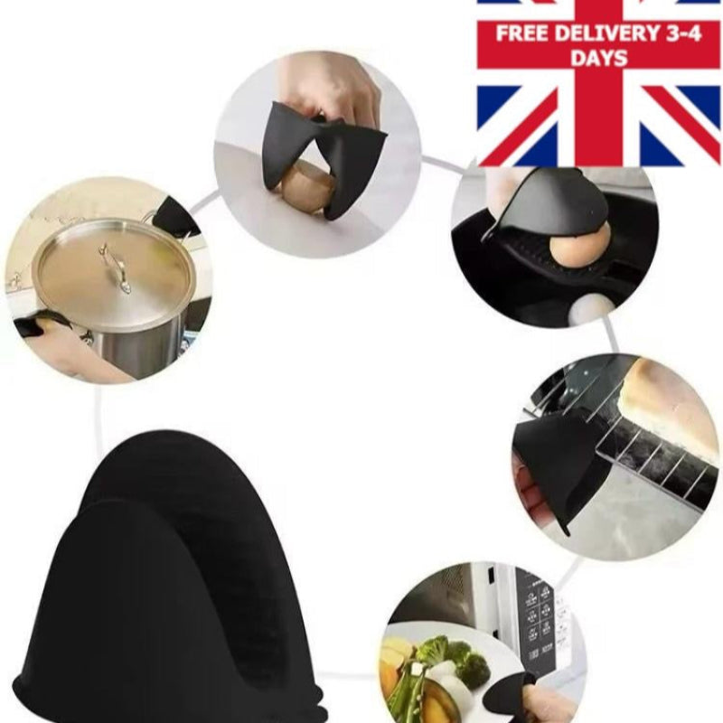 One Pair Of Silicone Pot Holder Mitts BBQ Baking Heat Resistant