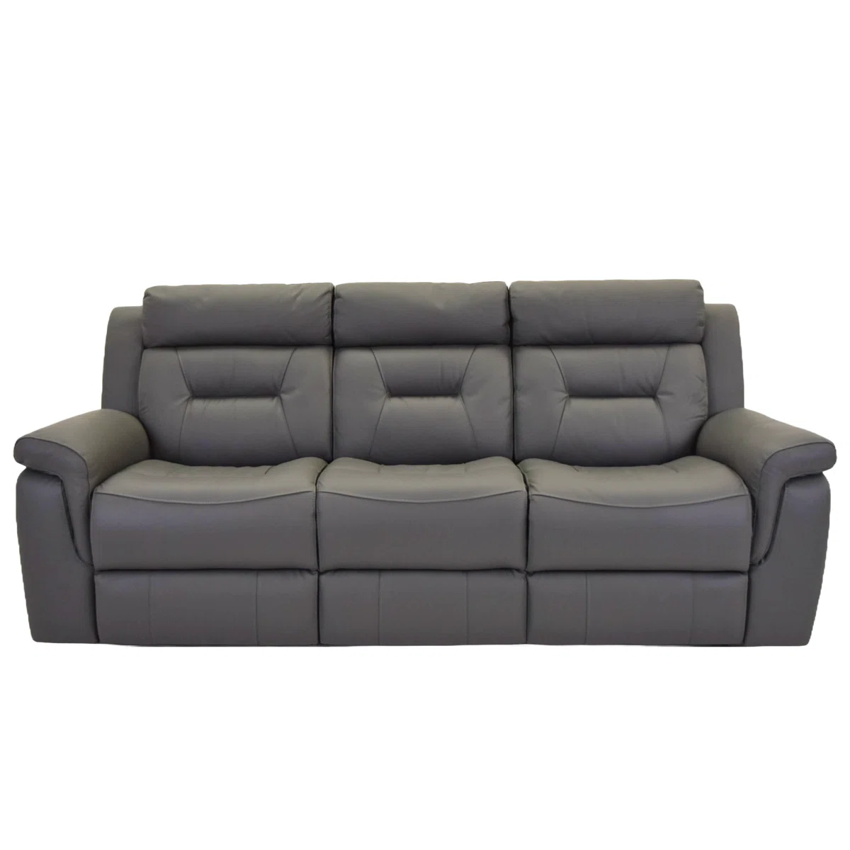 Genuine Leather Electric Recliner Sofa with USB Port – Power Adjustable Chair in Grey