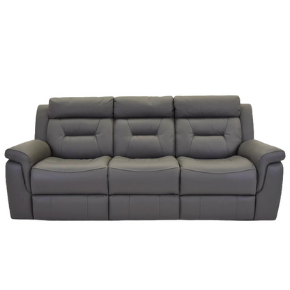 Genuine Leather Electric Recliner Sofa with USB Port – Power Adjustable Chair in Grey