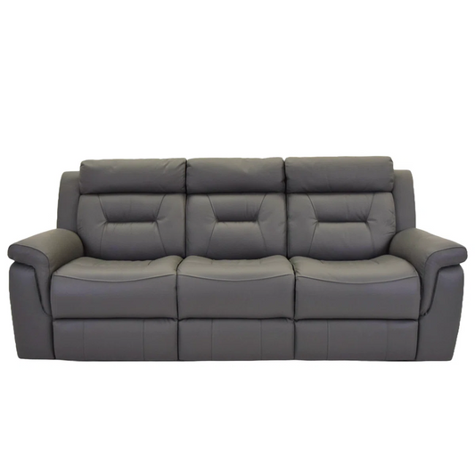 Genuine Leather Electric Recliner Sofa with USB Port – Power Adjustable Chair in Grey