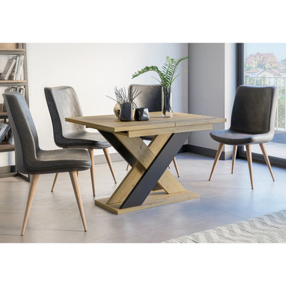 Extendable Dining Table X-Shaped Legs