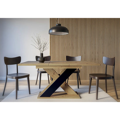 Extendable Dining Table X-Shaped Legs